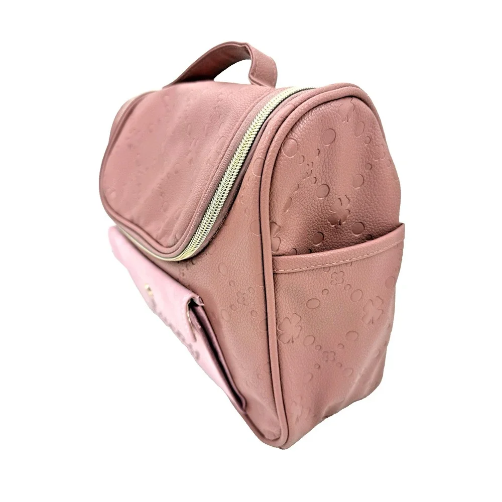 Lucky Brand Pink Makeup Travel Cosmetics Toiletry Bag 11